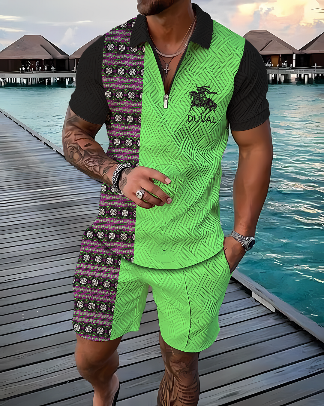 Dante Traveler Polo Shirt And Shorts Co-Ord - DUVAL