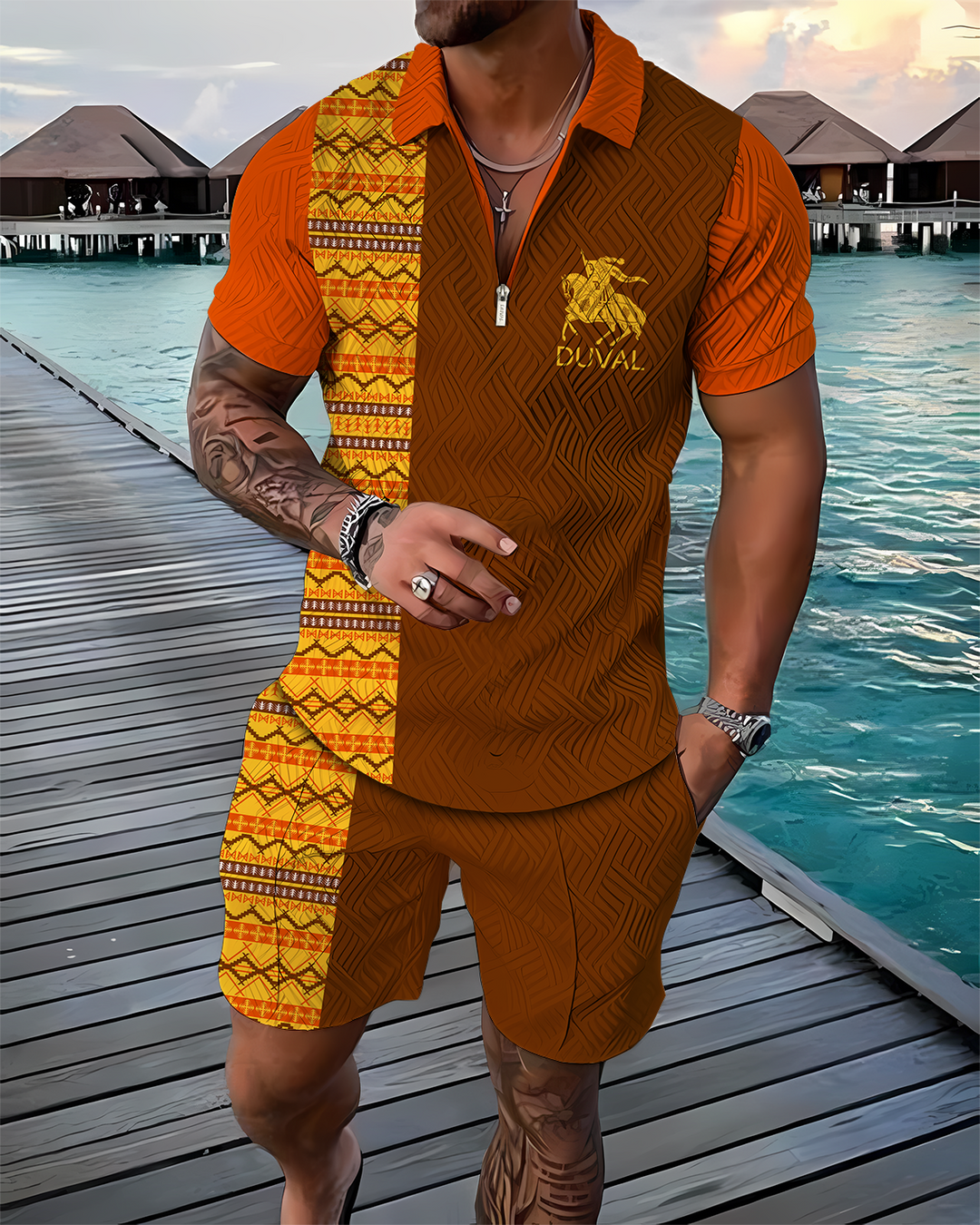 Valor Traveler Polo Shirt And Shorts Co-Ord - DUVAL