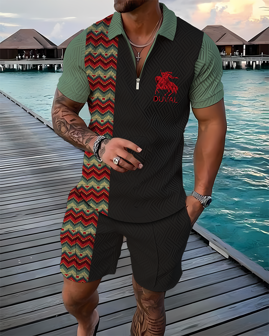 Lysander Traveler Polo Shirt And Shorts Co-Ord - DUVAL