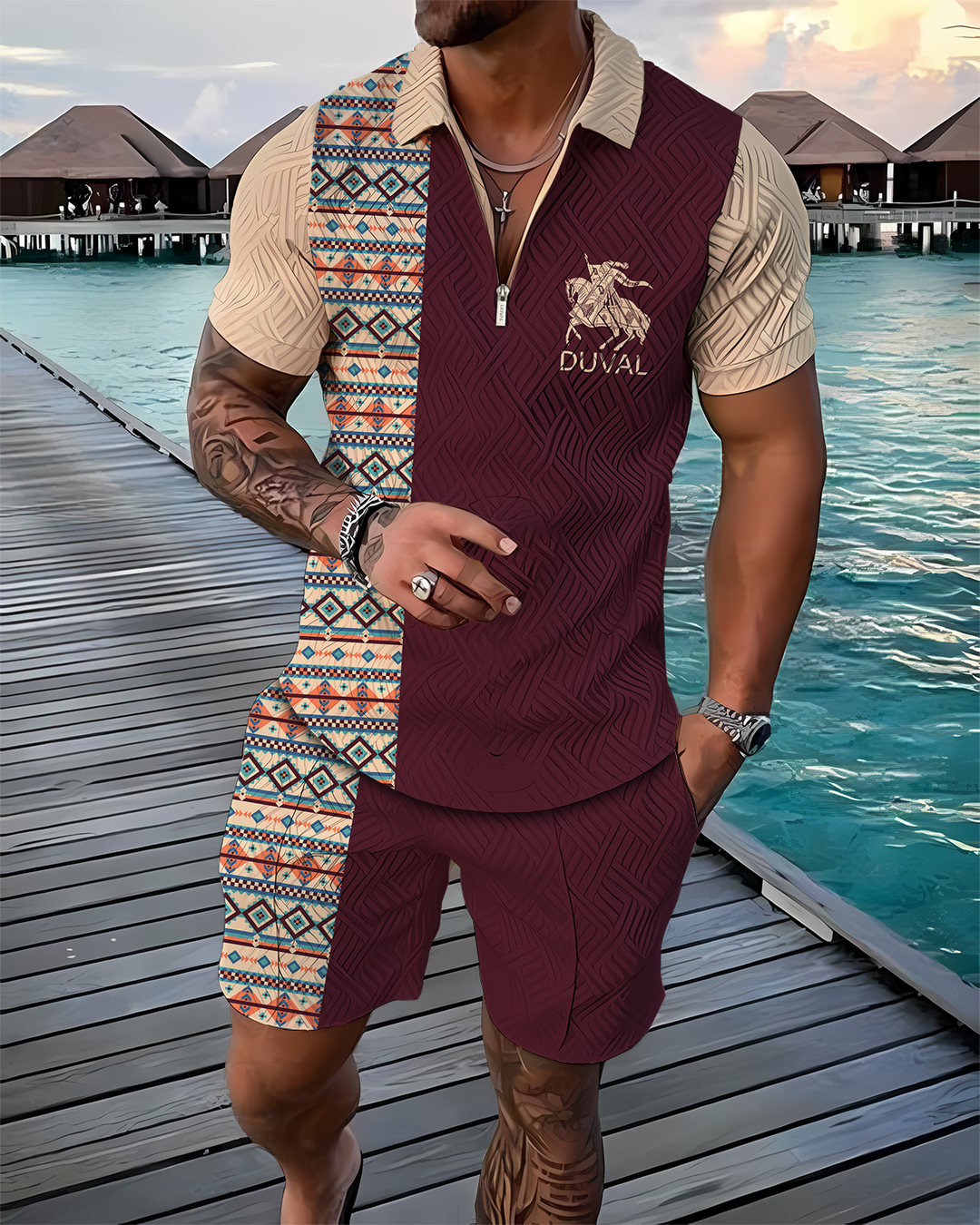 Hugo Traveler Polo Shirt And Shorts Co-Ord - DUVAL