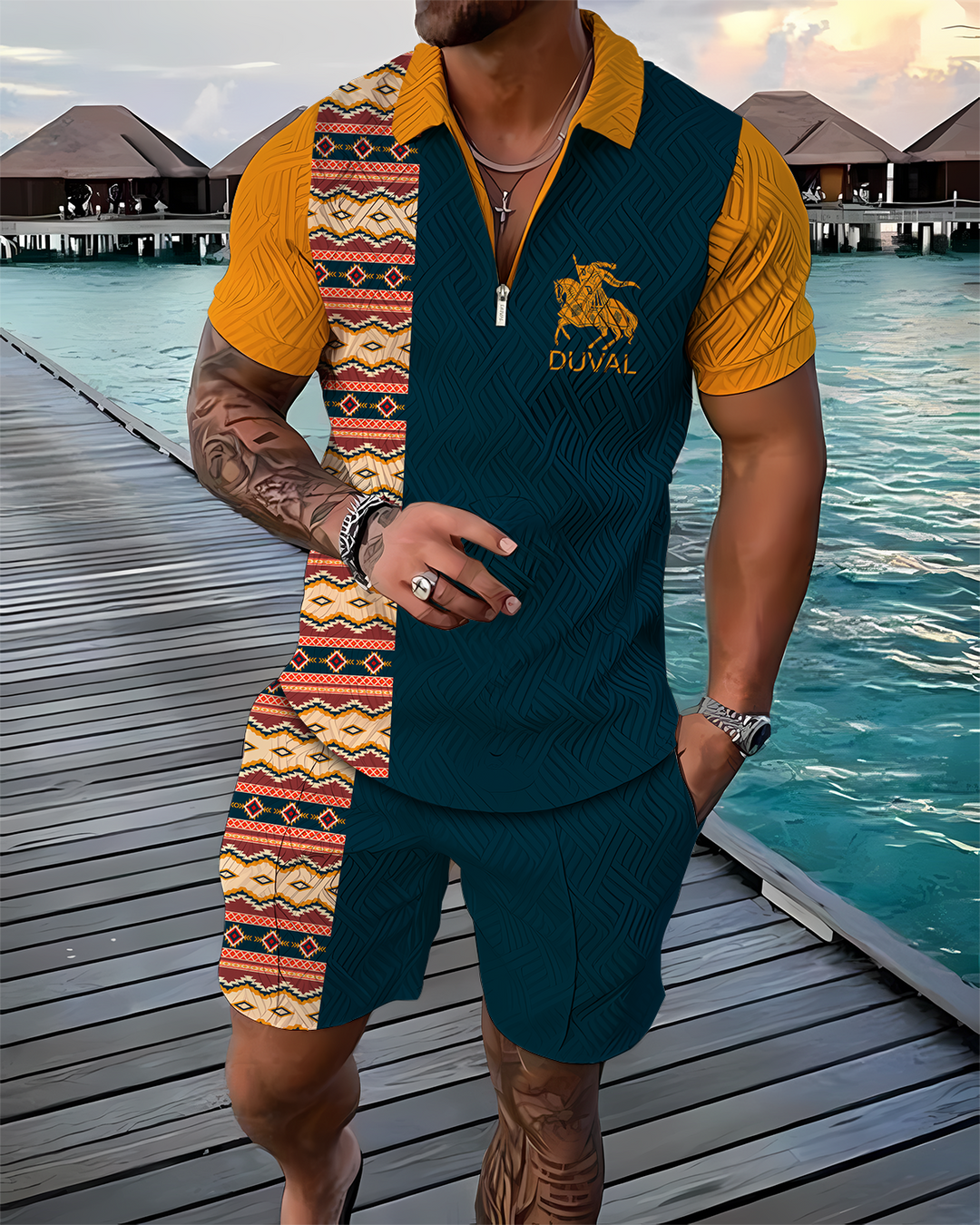 Palin Traveler Polo Shirt And Shorts Co-Ord - DUVAL