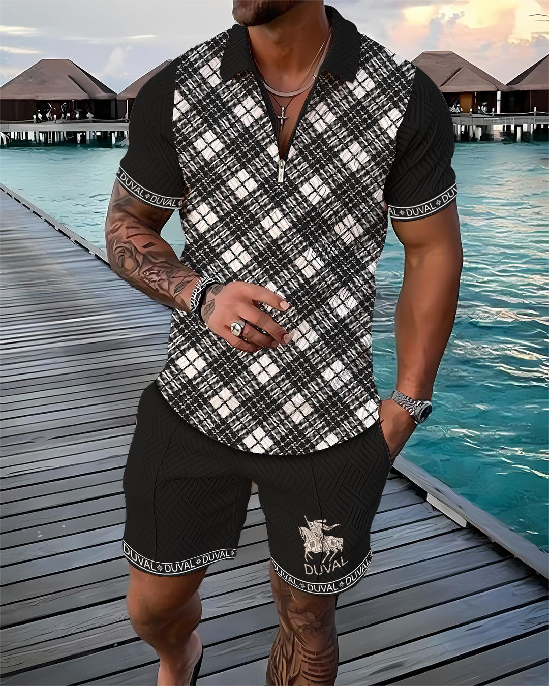 Orca Oasis Polo Shirt And Shorts Co-Ord - DUVAL