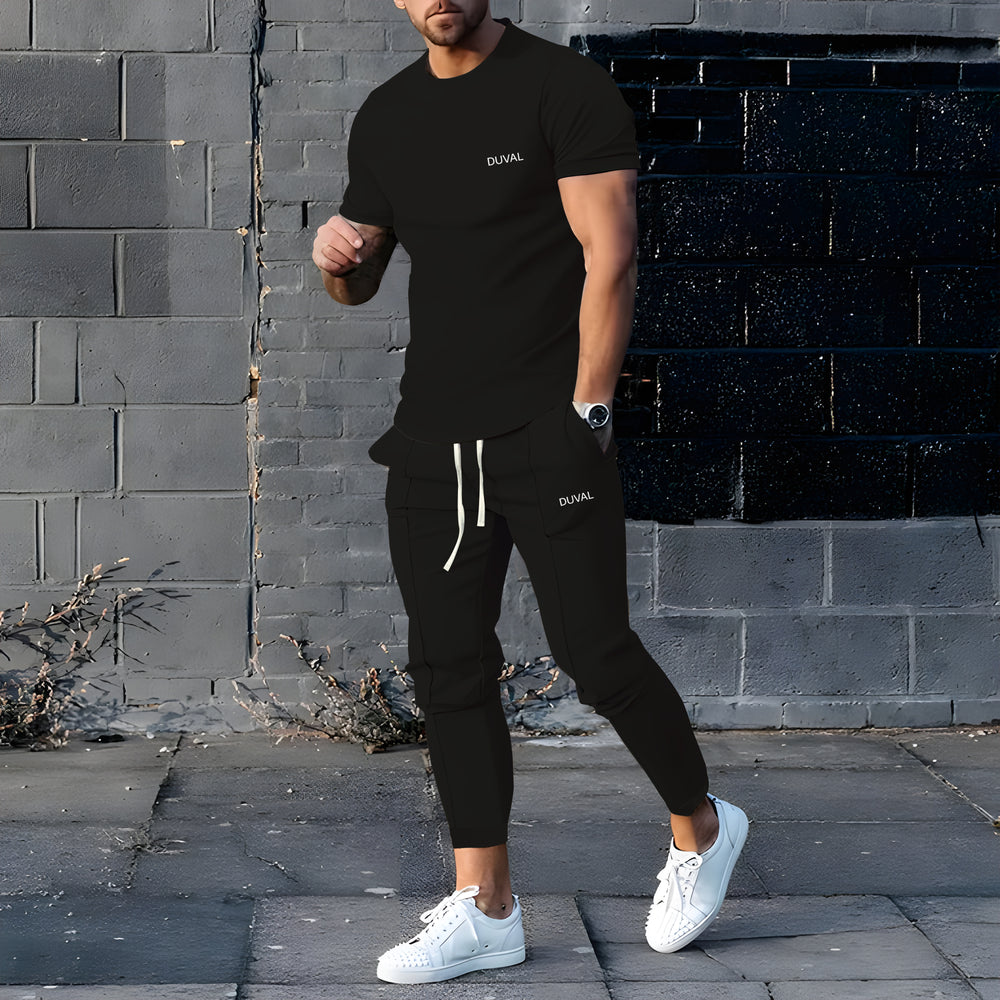 Short Sleeve Casual Two-piece Set - DUVAL