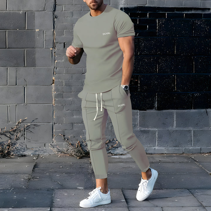 Short Sleeve Casual Two-piece Set - DUVAL