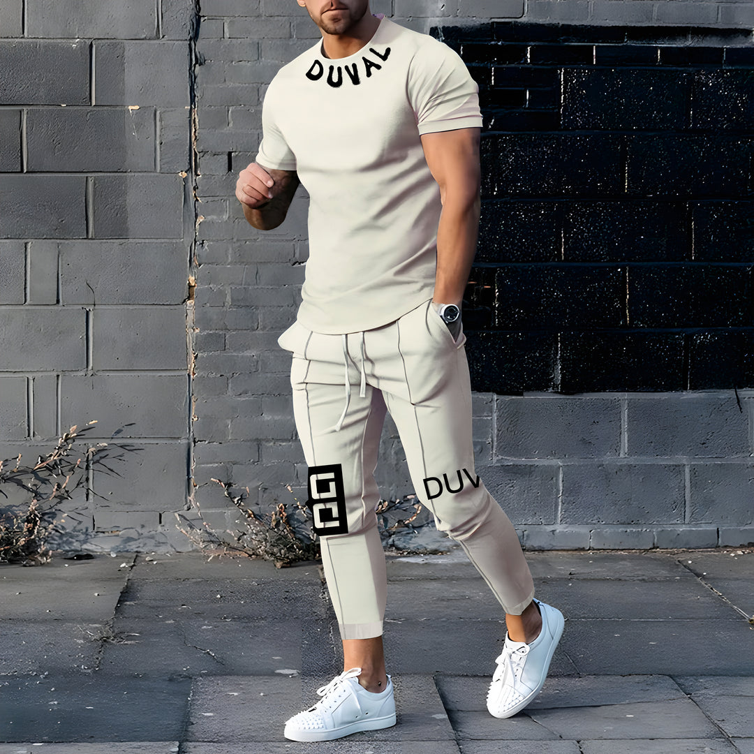 Short Sleeve Casual Two-piece Set - DUVAL