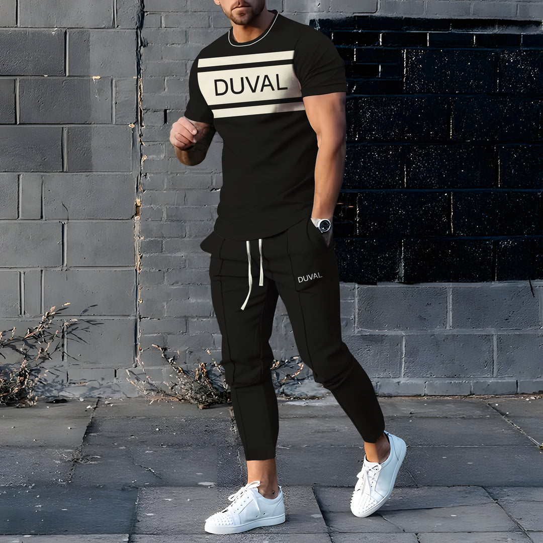 Short Sleeve Casual Two-piece Set - DUVAL