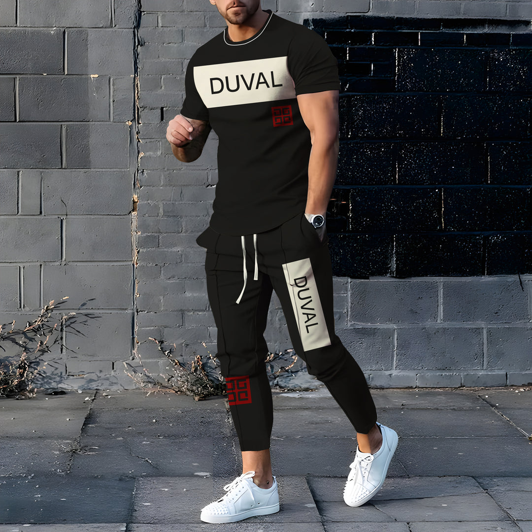 Short Sleeve Casual Two-piece Set - DUVAL