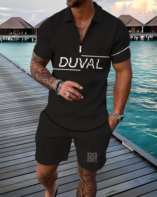 DUVAL Digital Polo Shirt And Shorts Co-Ord