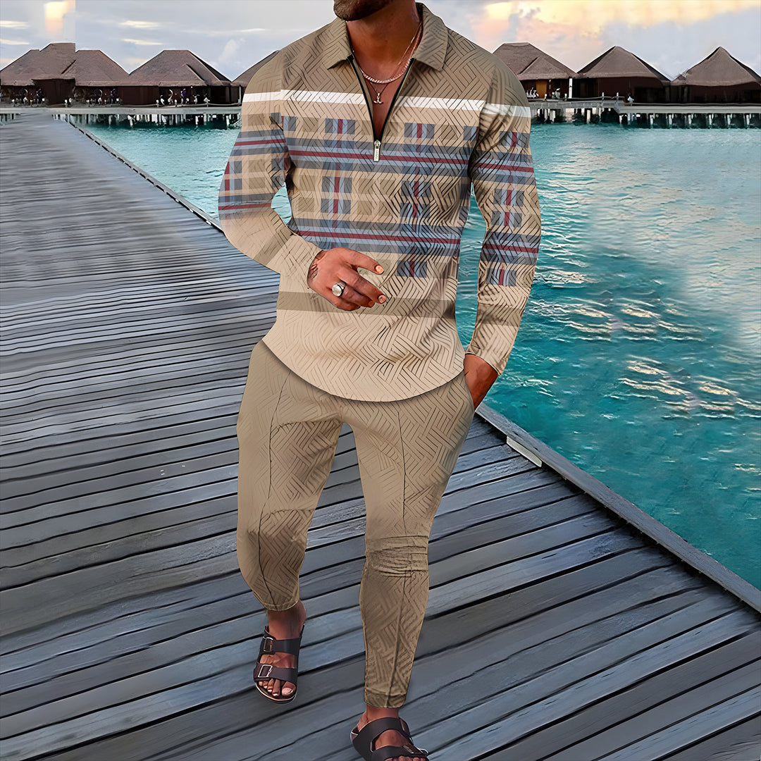 Euro Long Sleeve Polo Suit - DUVAL