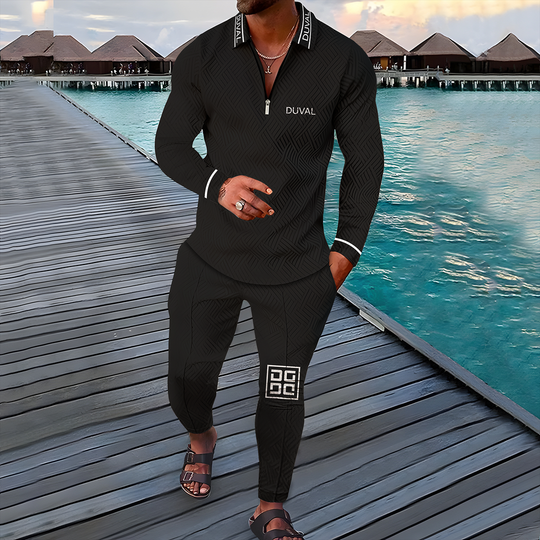 DUVAL Collared Sleeve Polo Suit - DUVAL