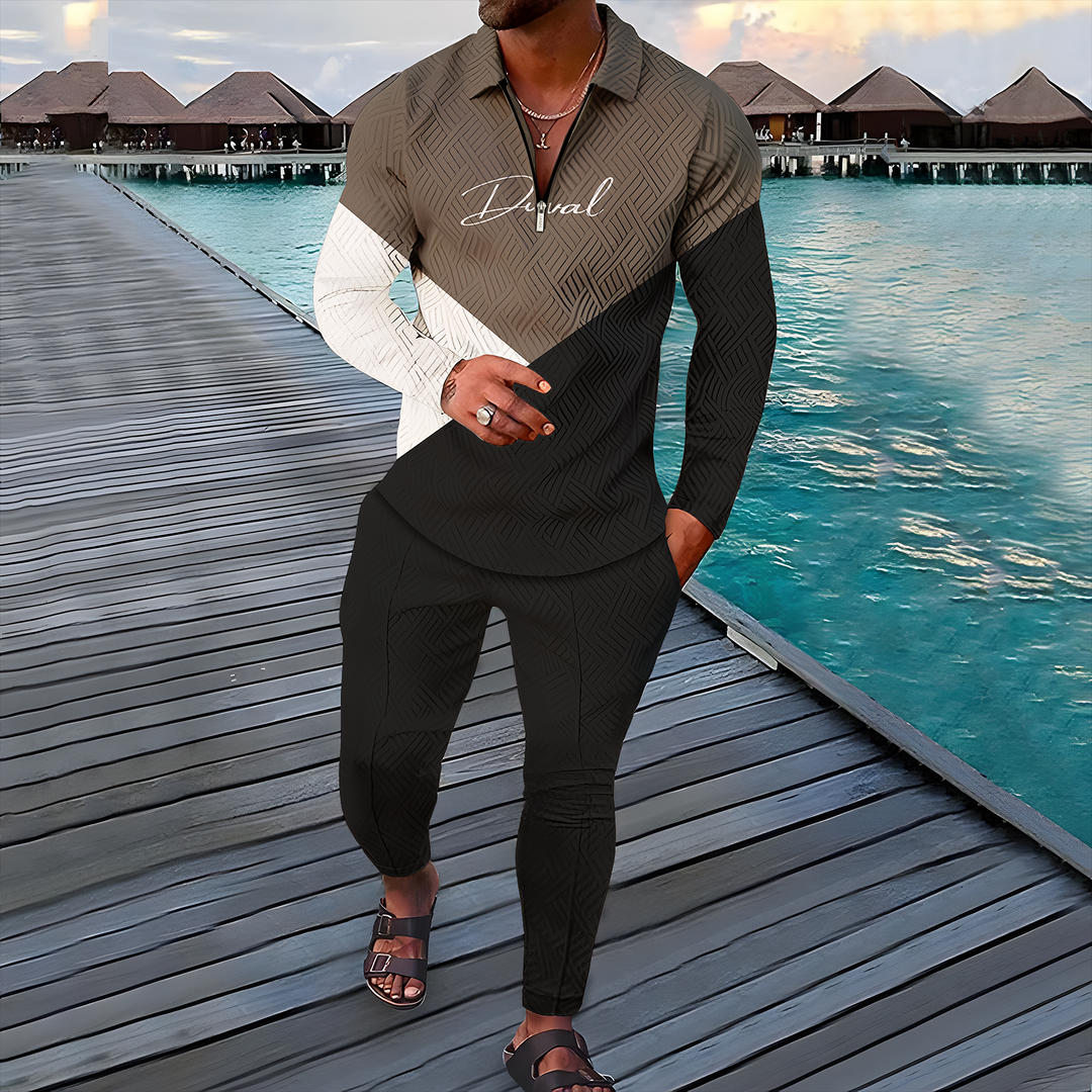 Vanguard Long Sleeve Polo Suit - DUVAL