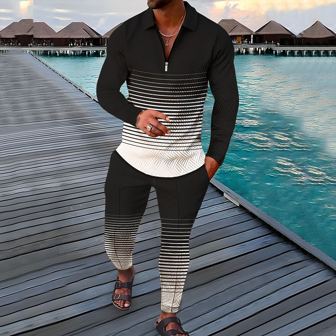 Darkness Long Sleeve Polo Suit - DUVAL