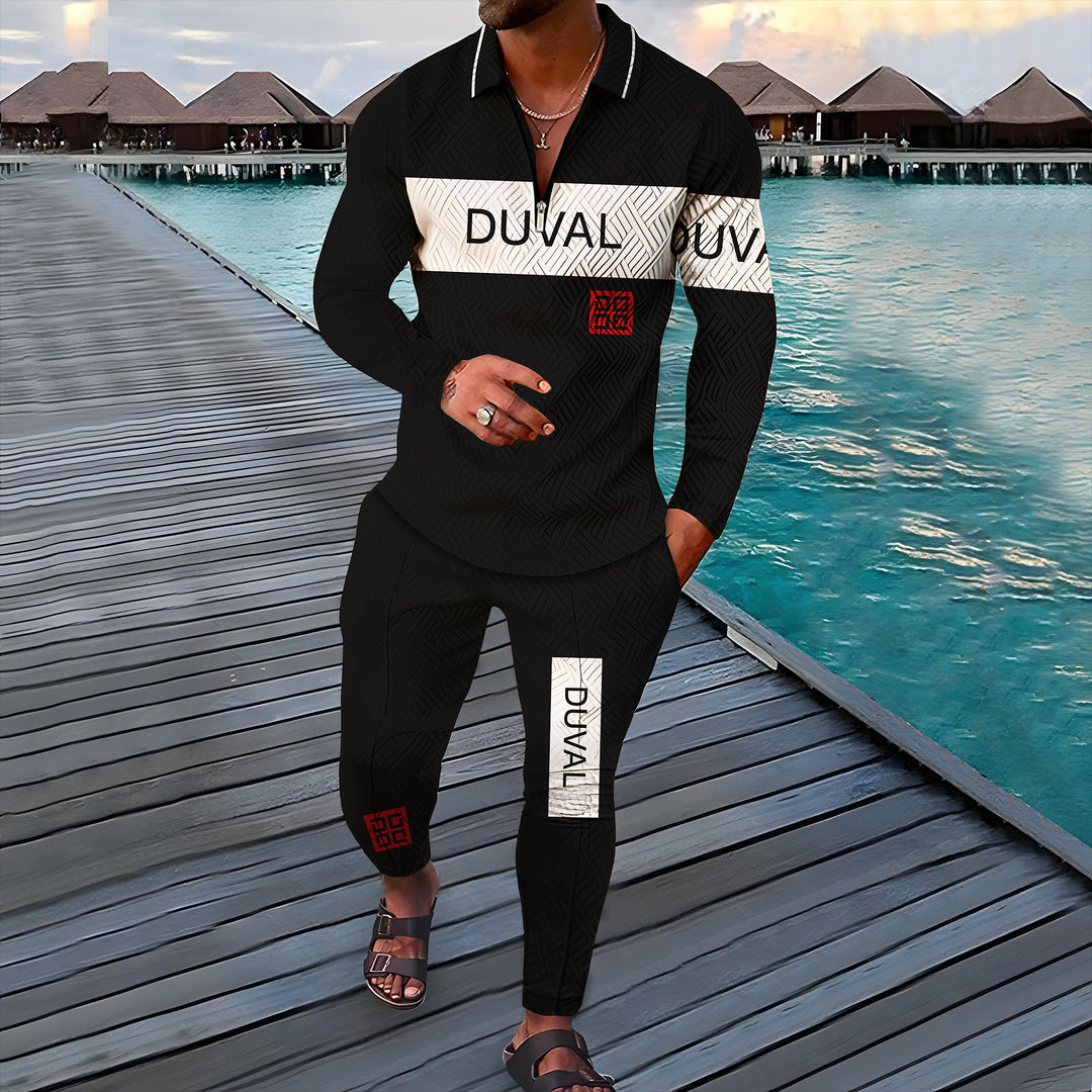 Aura Long Sleeve Polo Suit - DUVAL