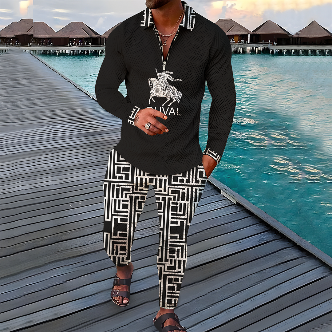 Warrior Long Sleeve Polo Suit - DUVAL
