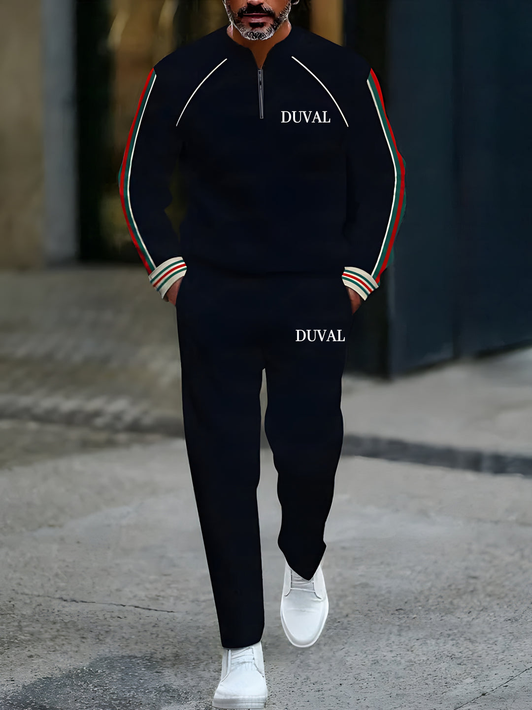 Long Sleeve Zipper Two-piece Set - DUVAL