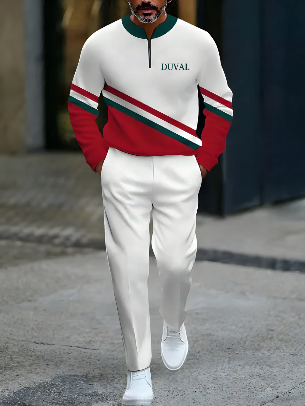 Long Sleeve Zipper Two-piece Set - DUVAL