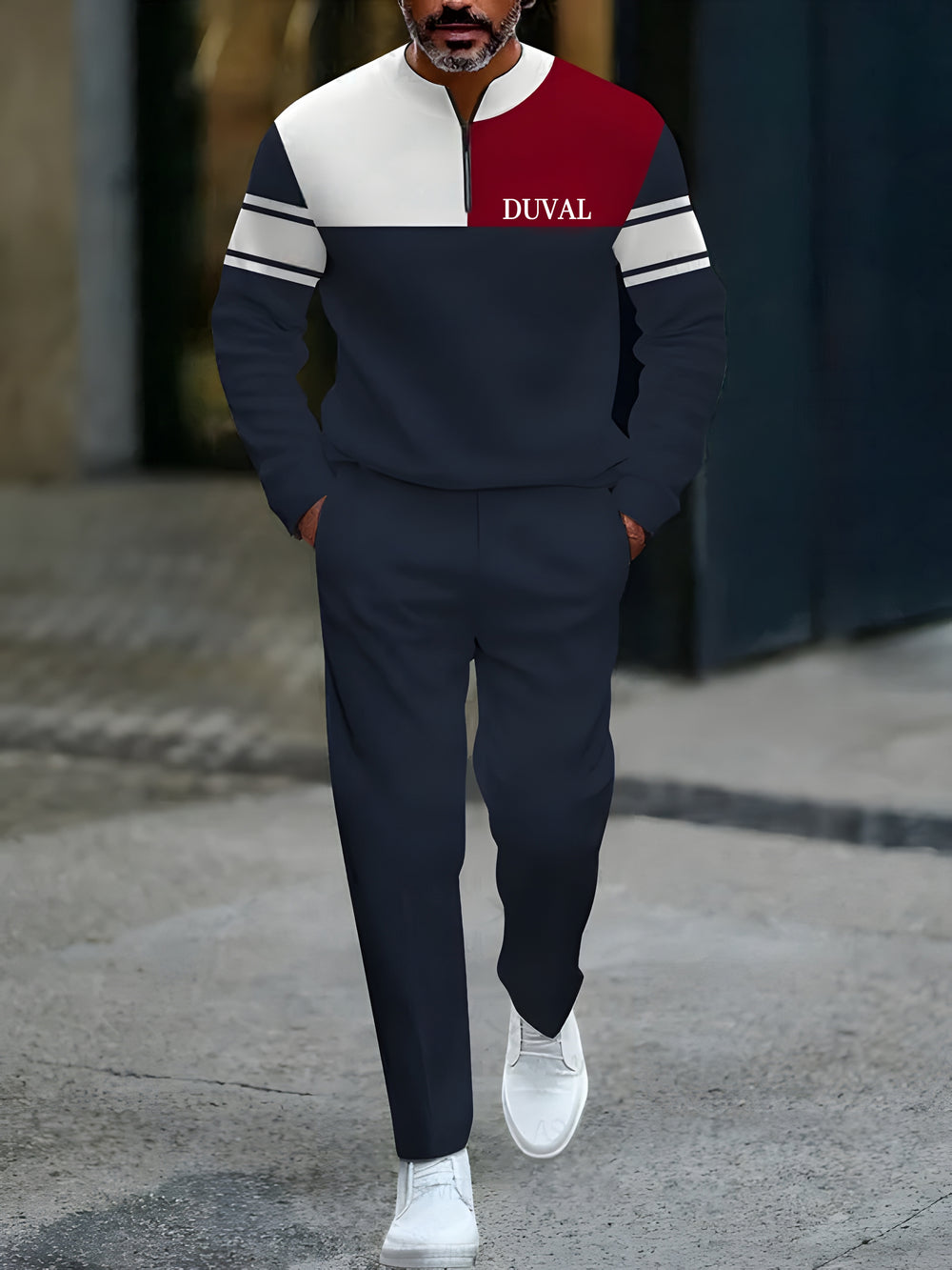 Long Sleeve Zipper Two-piece Set - DUVAL