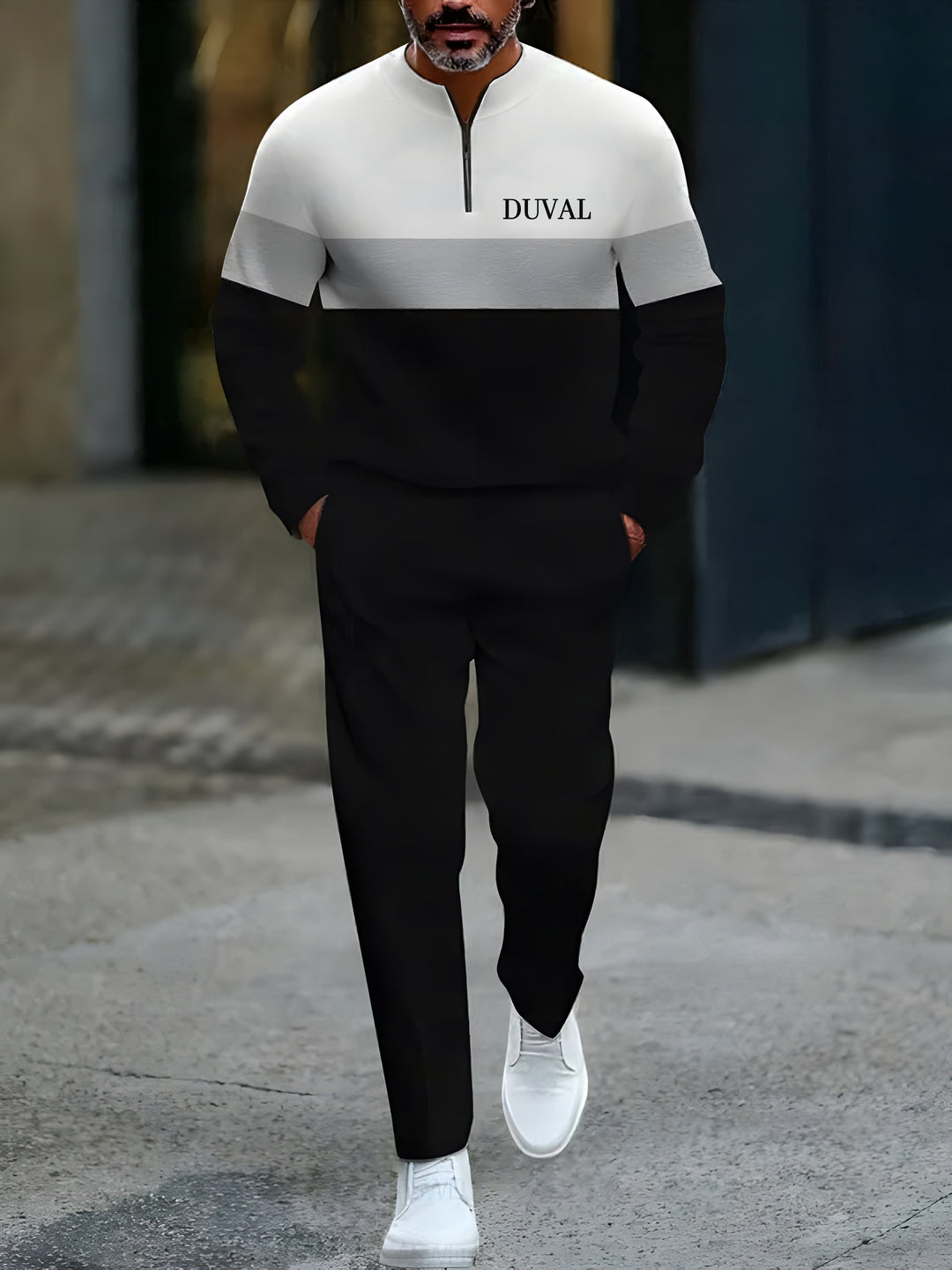 Long Sleeve Zipper Two-piece Set - DUVAL
