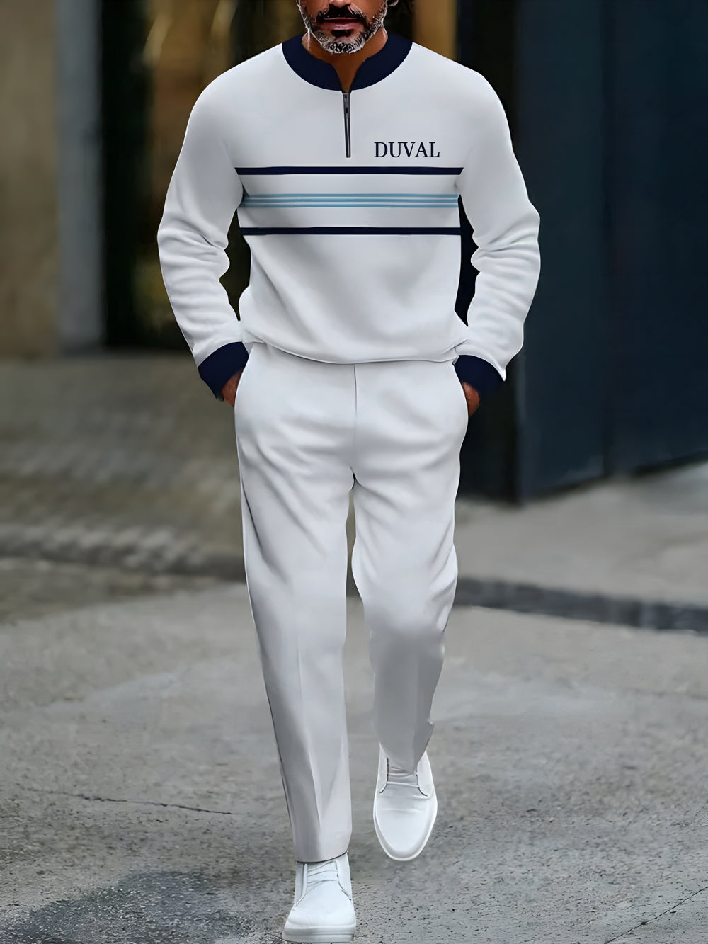 Long Sleeve Zipper Two-piece Set - DUVAL
