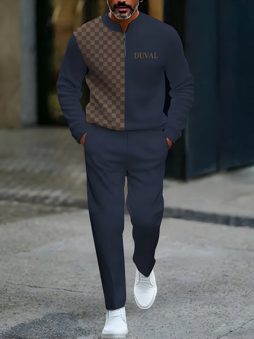Long Sleeve Zipper Two-piece Set - DUVAL