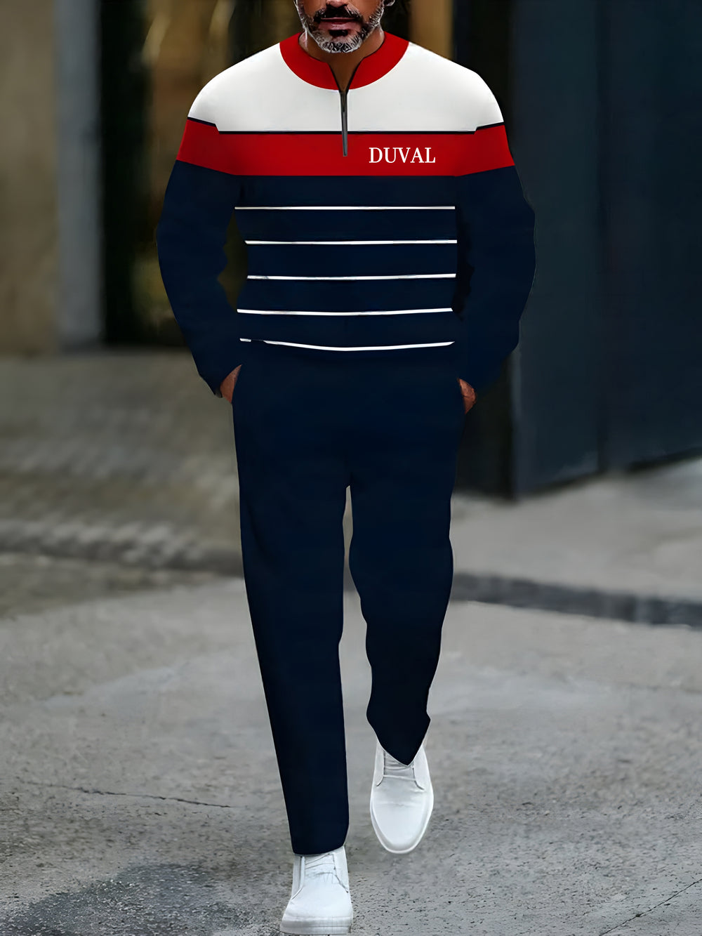 Long Sleeve Zipper Two-piece Set - DUVAL