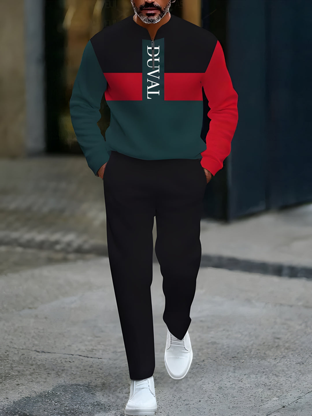 Long Sleeve Zipper Two-piece Set - DUVAL