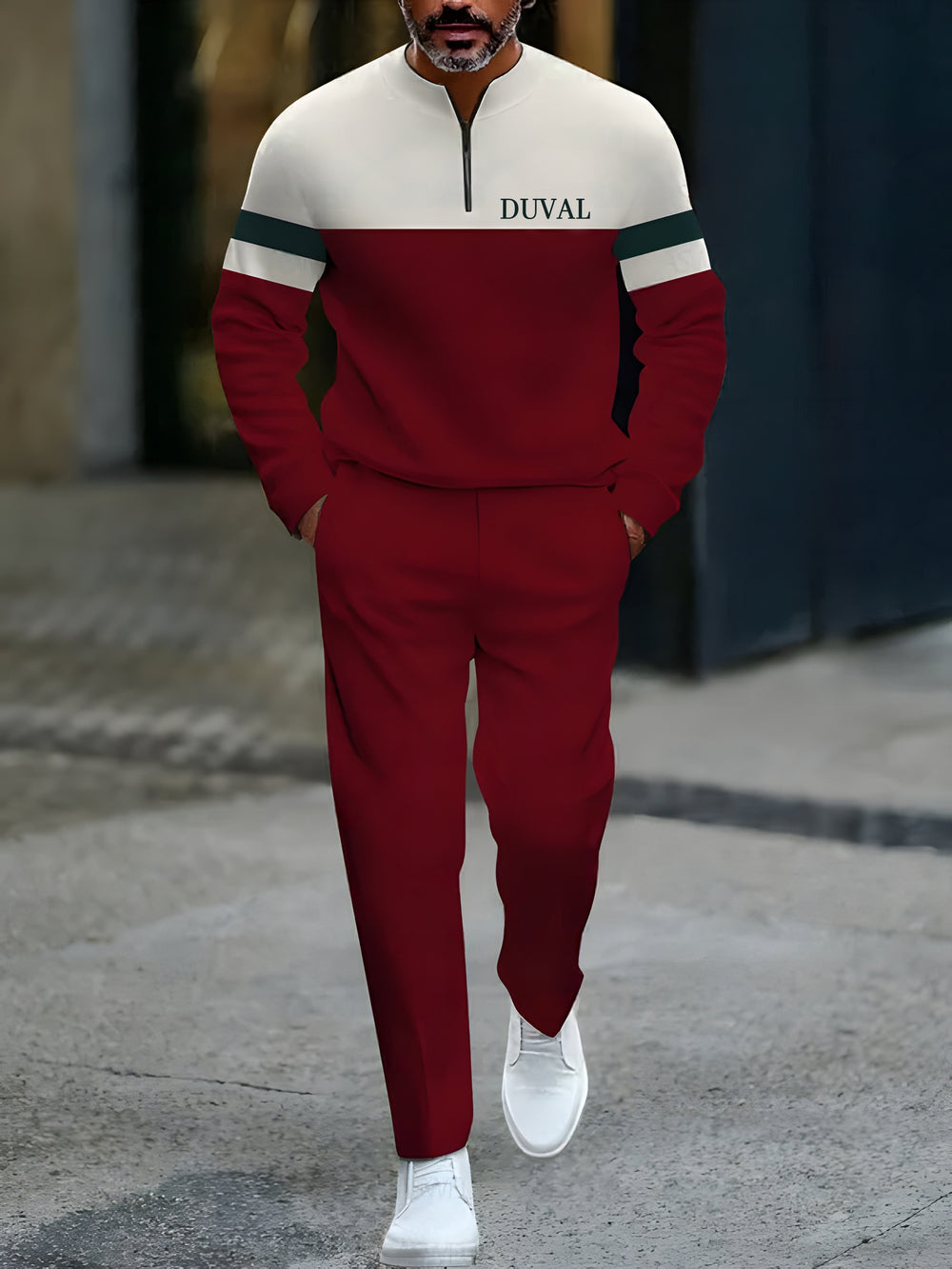 Long Sleeve Zipper Two-piece Set - DUVAL