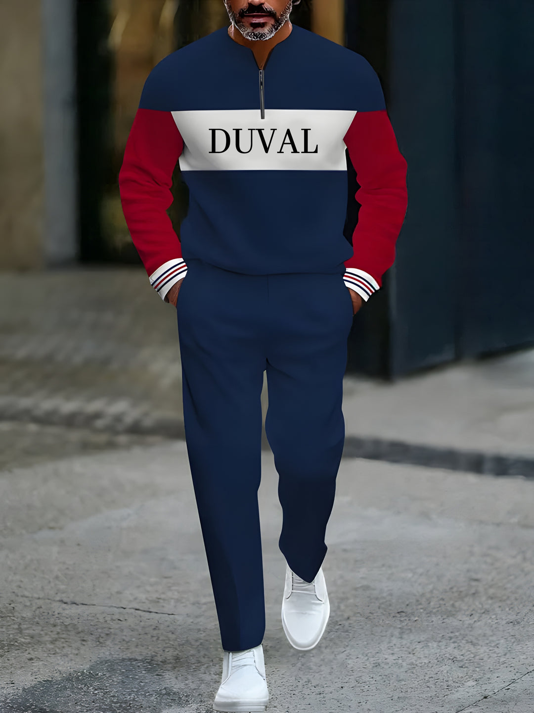 Long Sleeve Zipper Two-piece Set - DUVAL