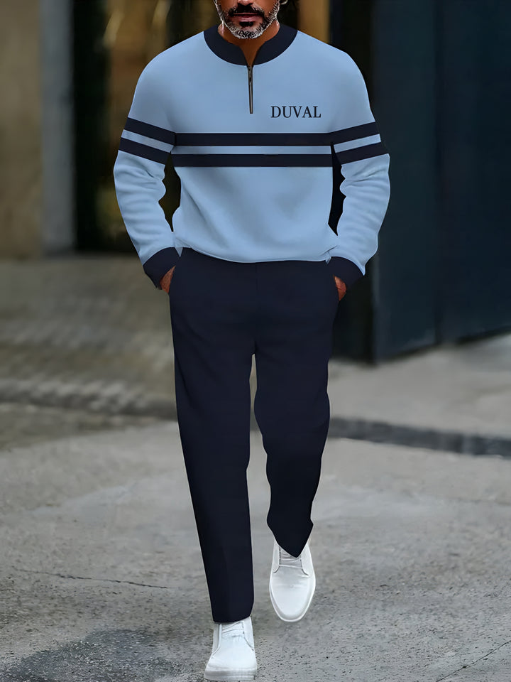 Long Sleeve Zipper Two-piece Set - DUVAL
