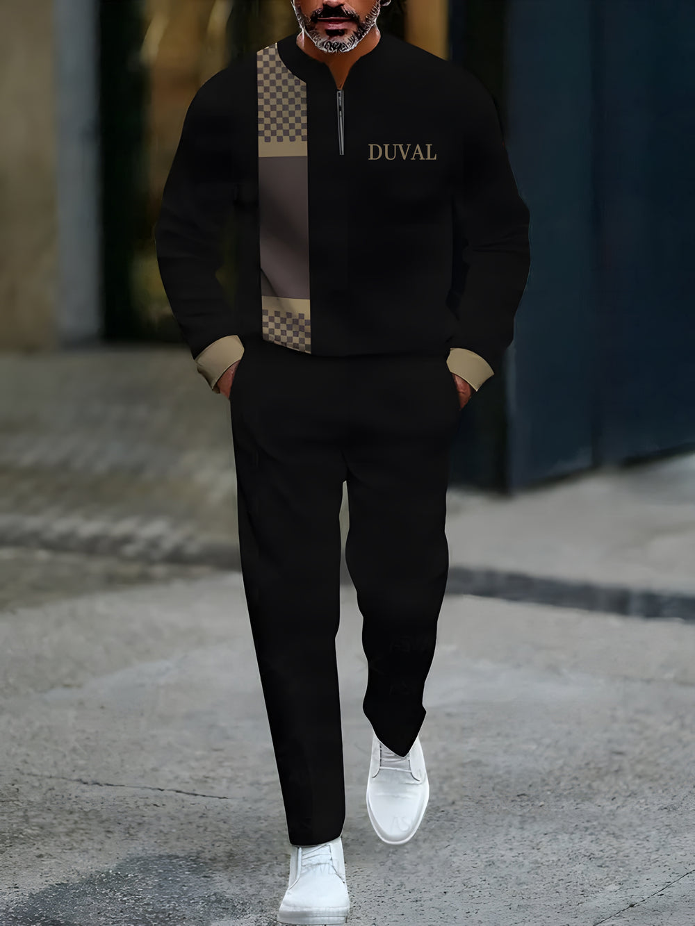 Long Sleeve Zipper Two-piece Set - DUVAL
