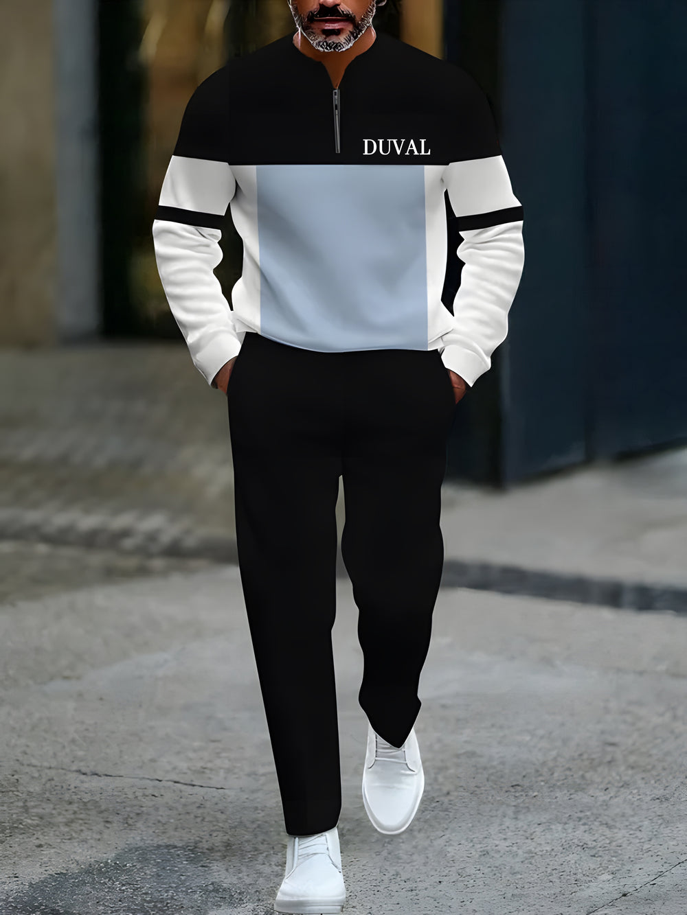 Long Sleeve Zipper Two-piece Set - DUVAL