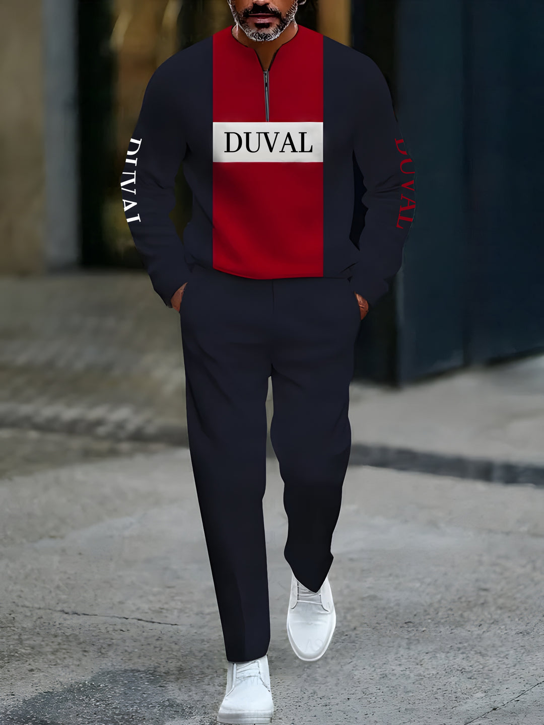 Long Sleeve Zipper Two-piece Set - DUVAL