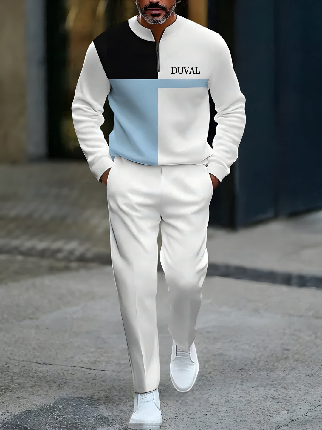 Long Sleeve Zipper Two-piece Set - DUVAL