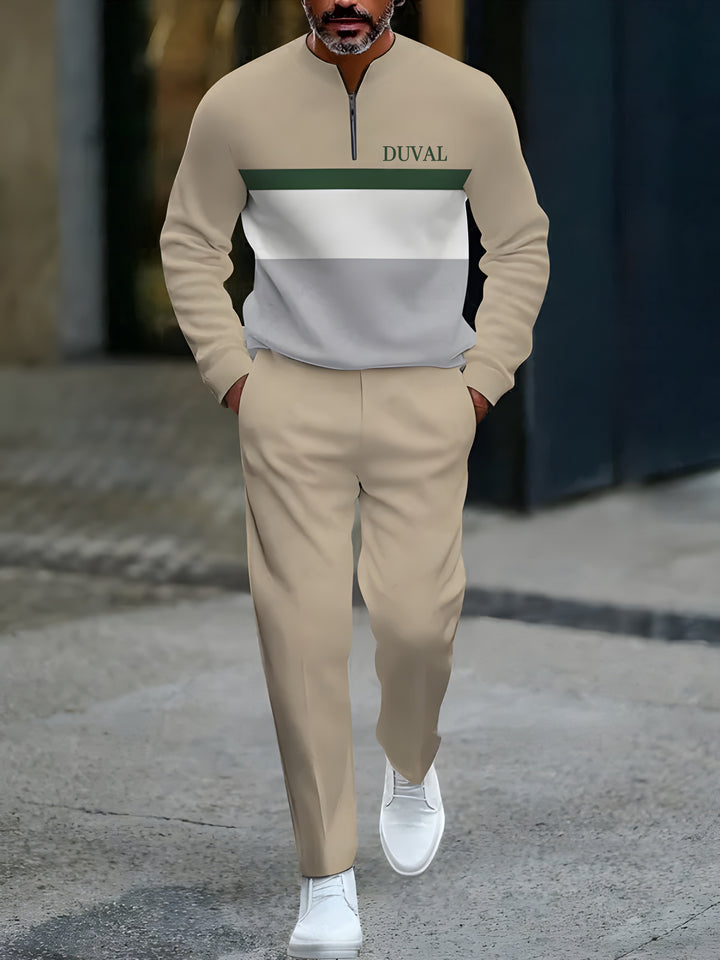 Long Sleeve Zipper Two-piece Set - DUVAL