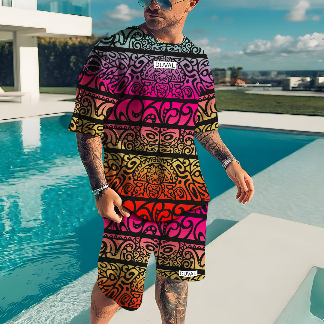 Oversized  T-Shirt & Shorts Set - DUVAL