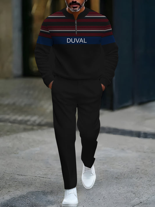 Zipper Long Sleeve Long Pants Two-Piece Set