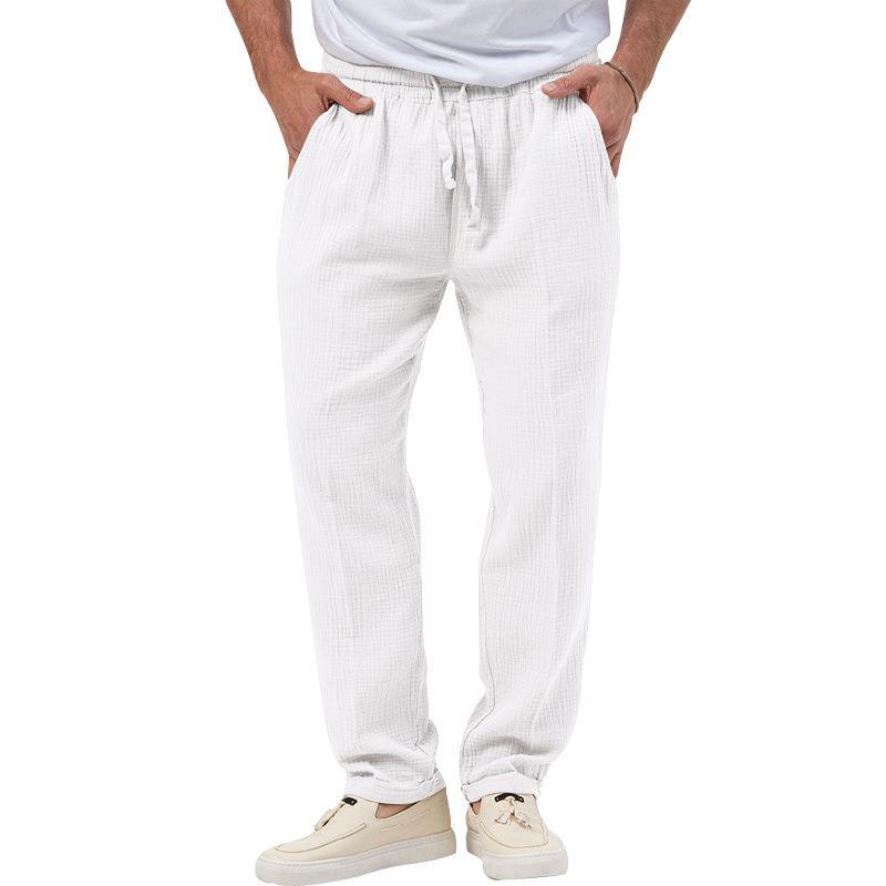 Hypemode Chemise boutonnée unie et pantalon à taille avec cordon de serrage pour homme sans t-shirt 