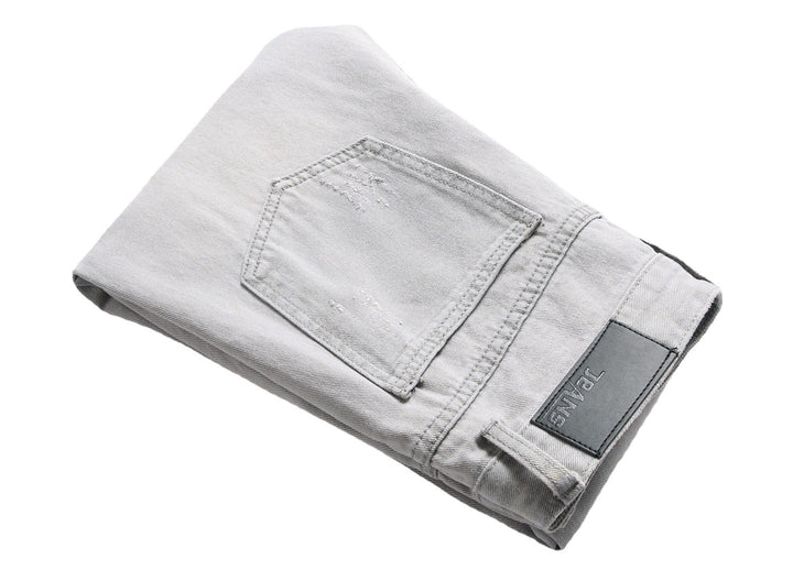 Cotton Ripped Straight Leg Jeans - DUVAL