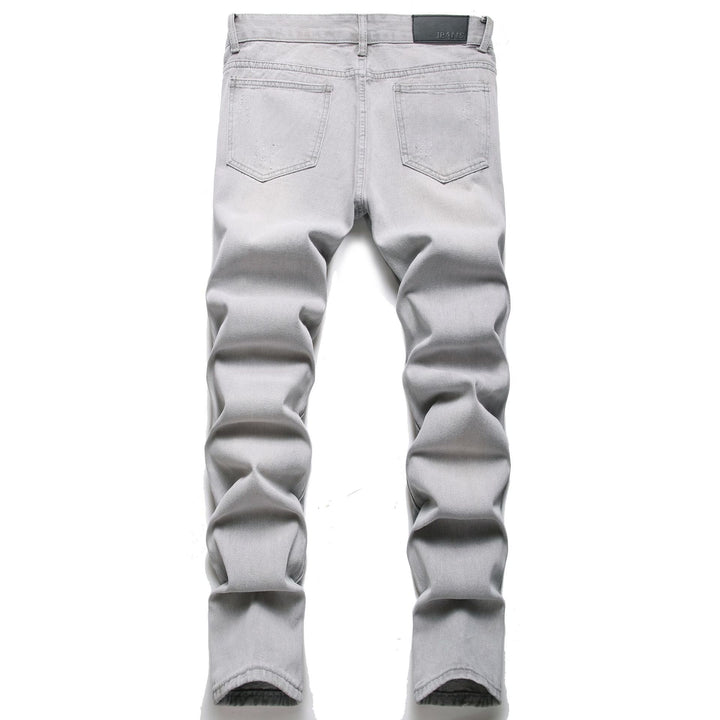 Cotton Ripped Straight Leg Jeans - DUVAL