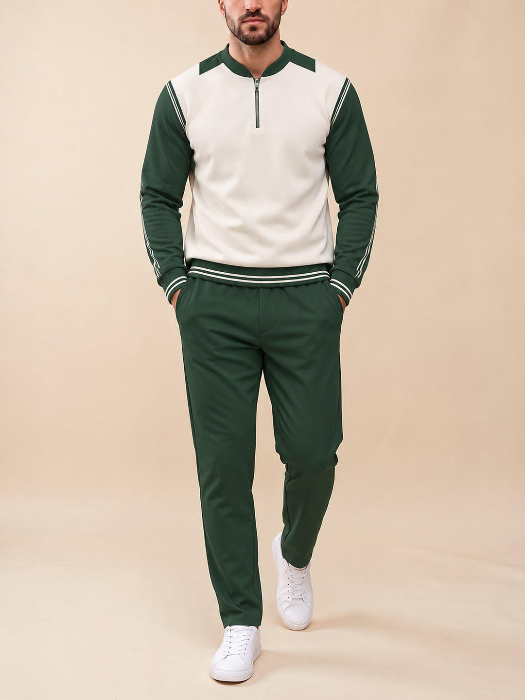 Zipper long sleeve two-piece set, Ivy Varsity