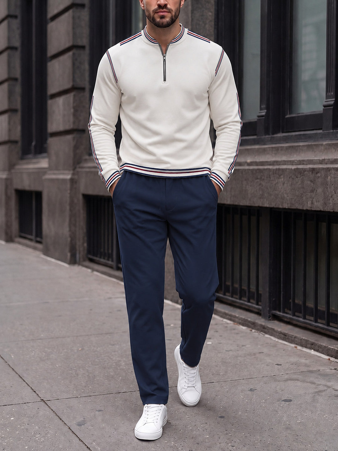 Zipper long sleeve two-piece set, Tennis Club Tipping