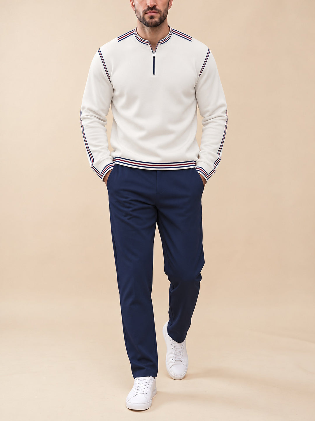 Zipper long sleeve two-piece set, Tennis Club Tipping