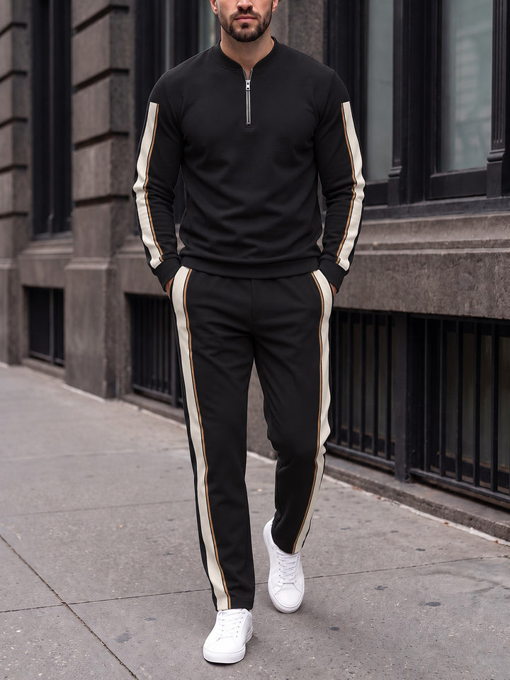 Zipper long sleeve two-piece set, Tuxedo Track