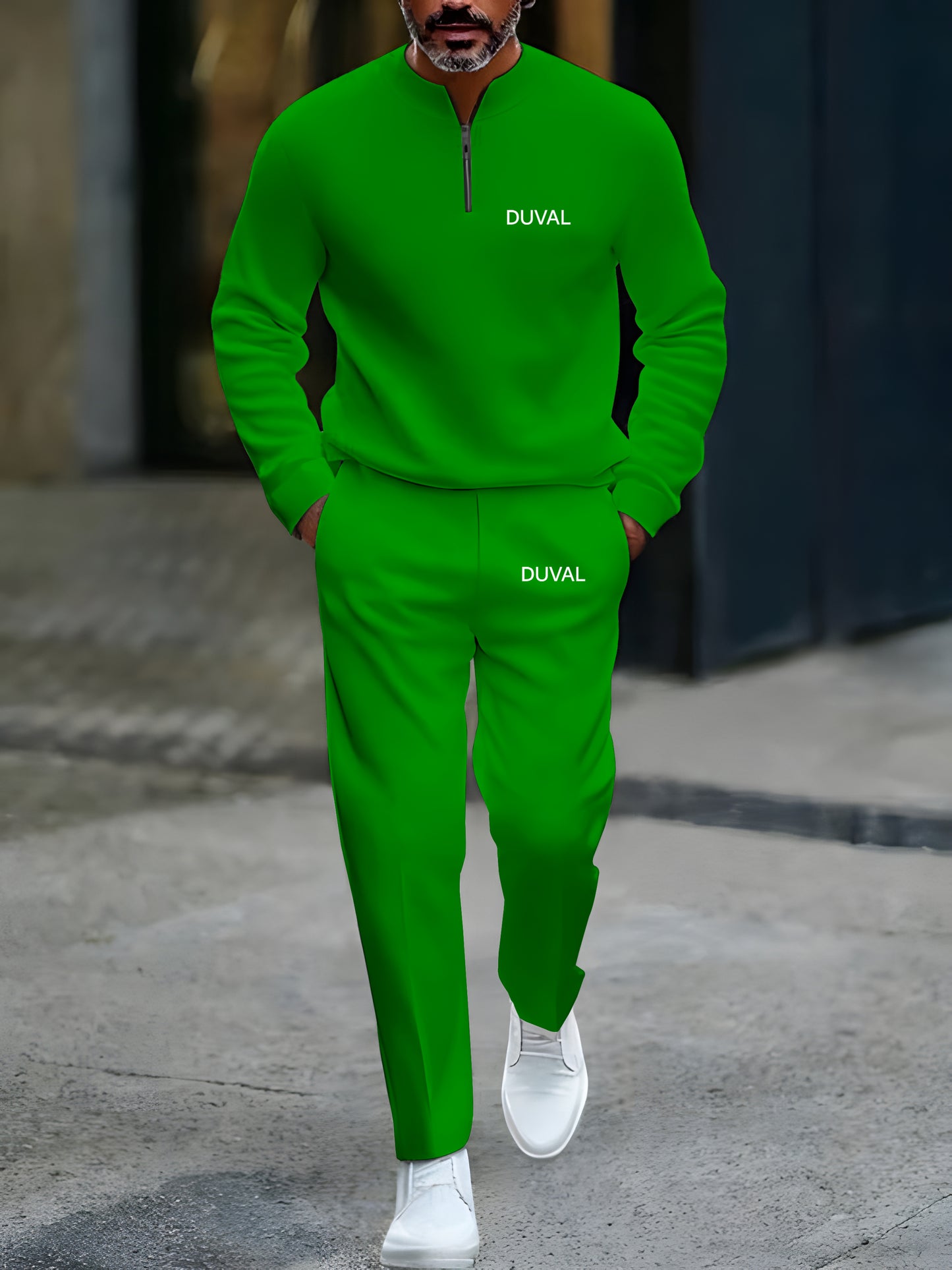 Zipper Long Sleeve Long Pants Two-Piece Set