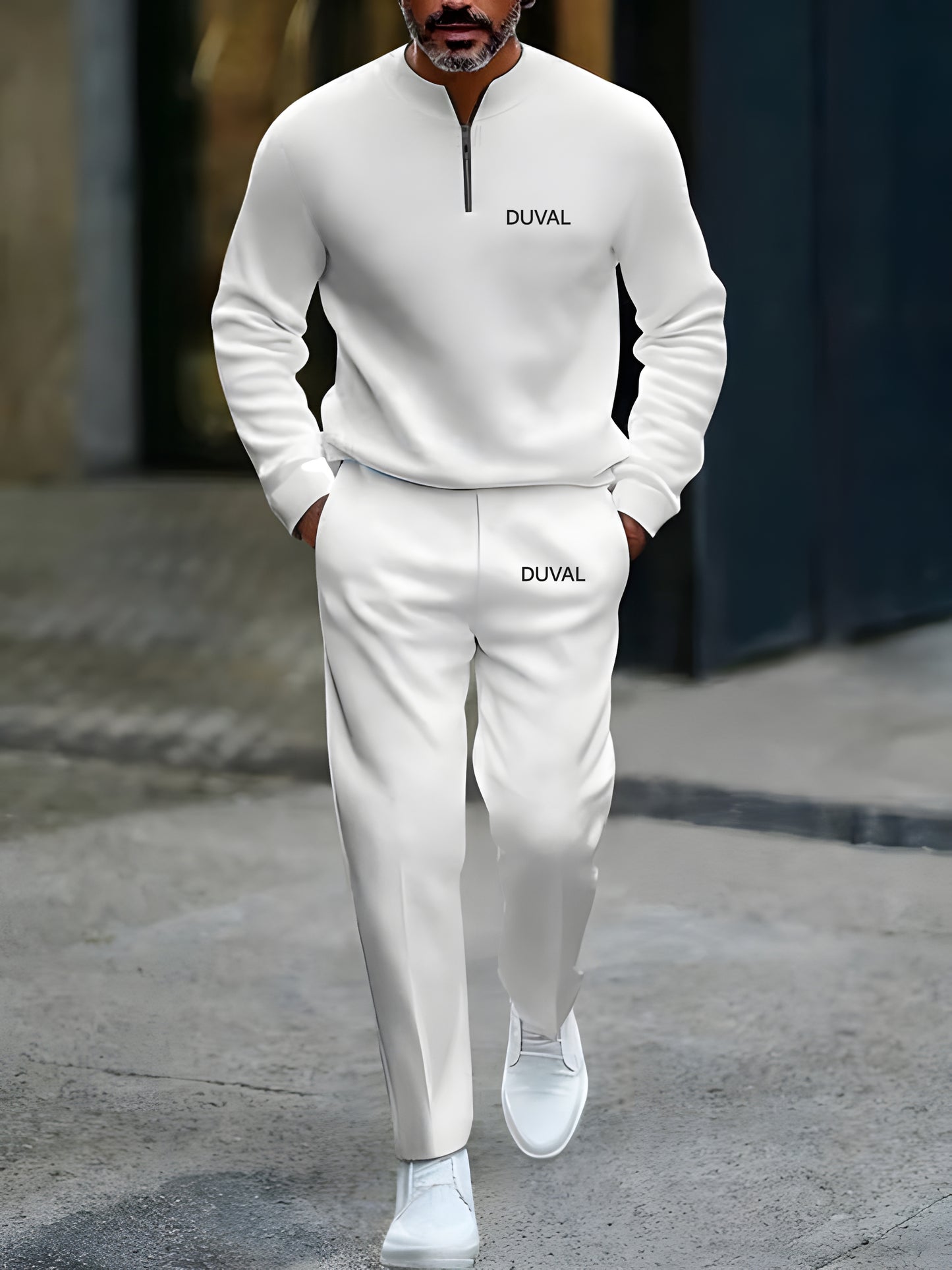 Zipper Long Sleeve Long Pants Two-Piece Set