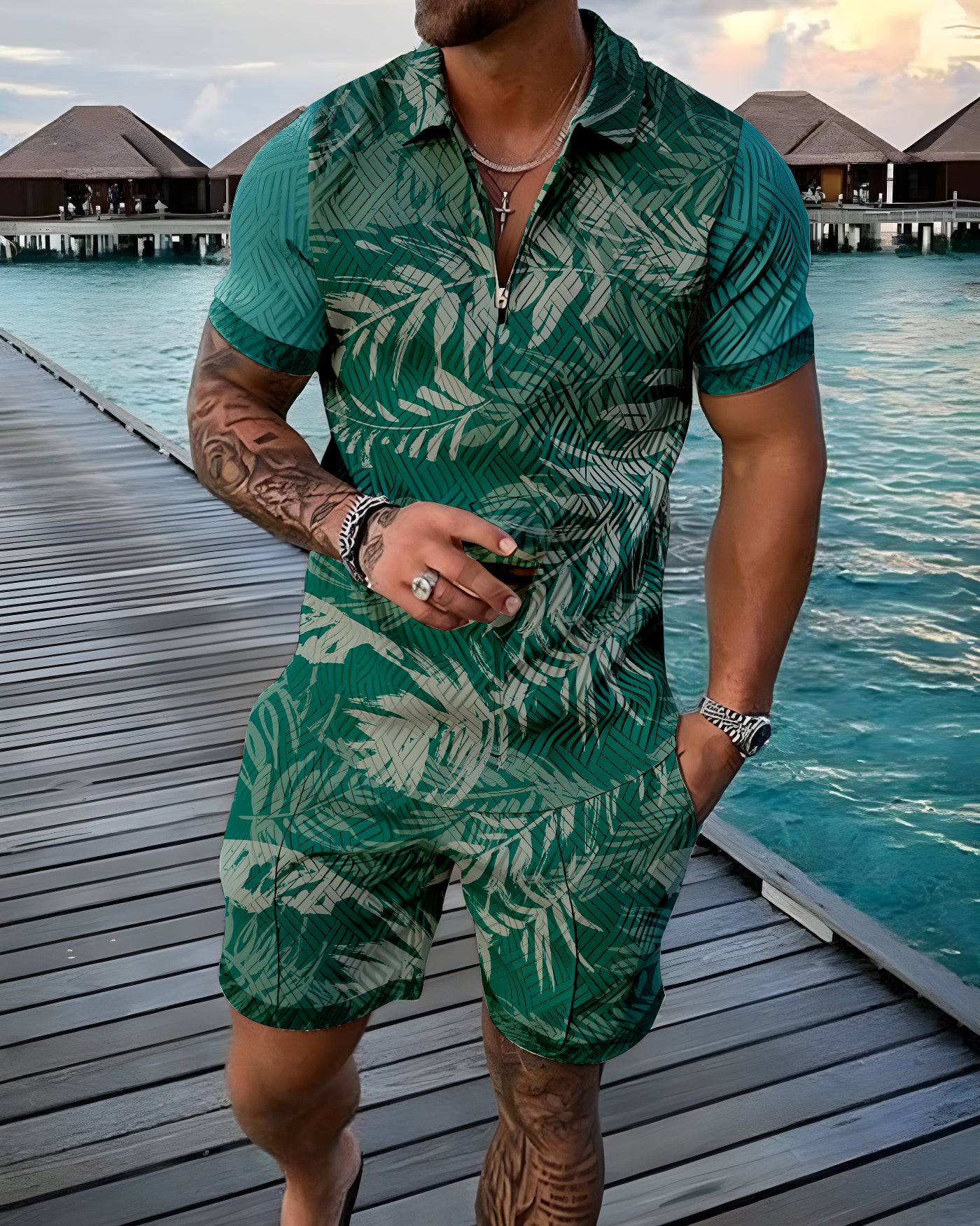 Rainforest Polo Shirt And Shorts Co-Ord