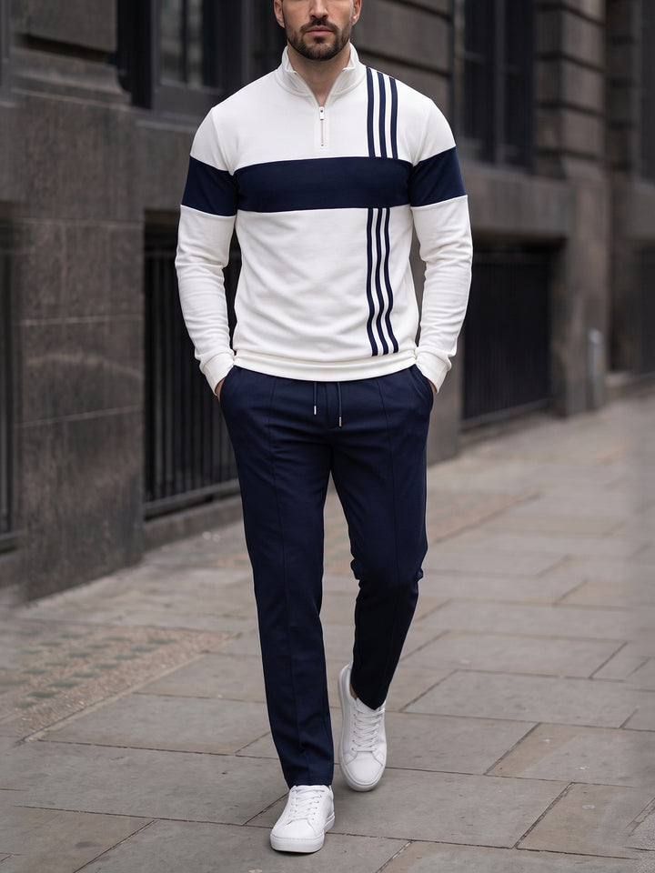 Cross Stripe quarter zip set, street