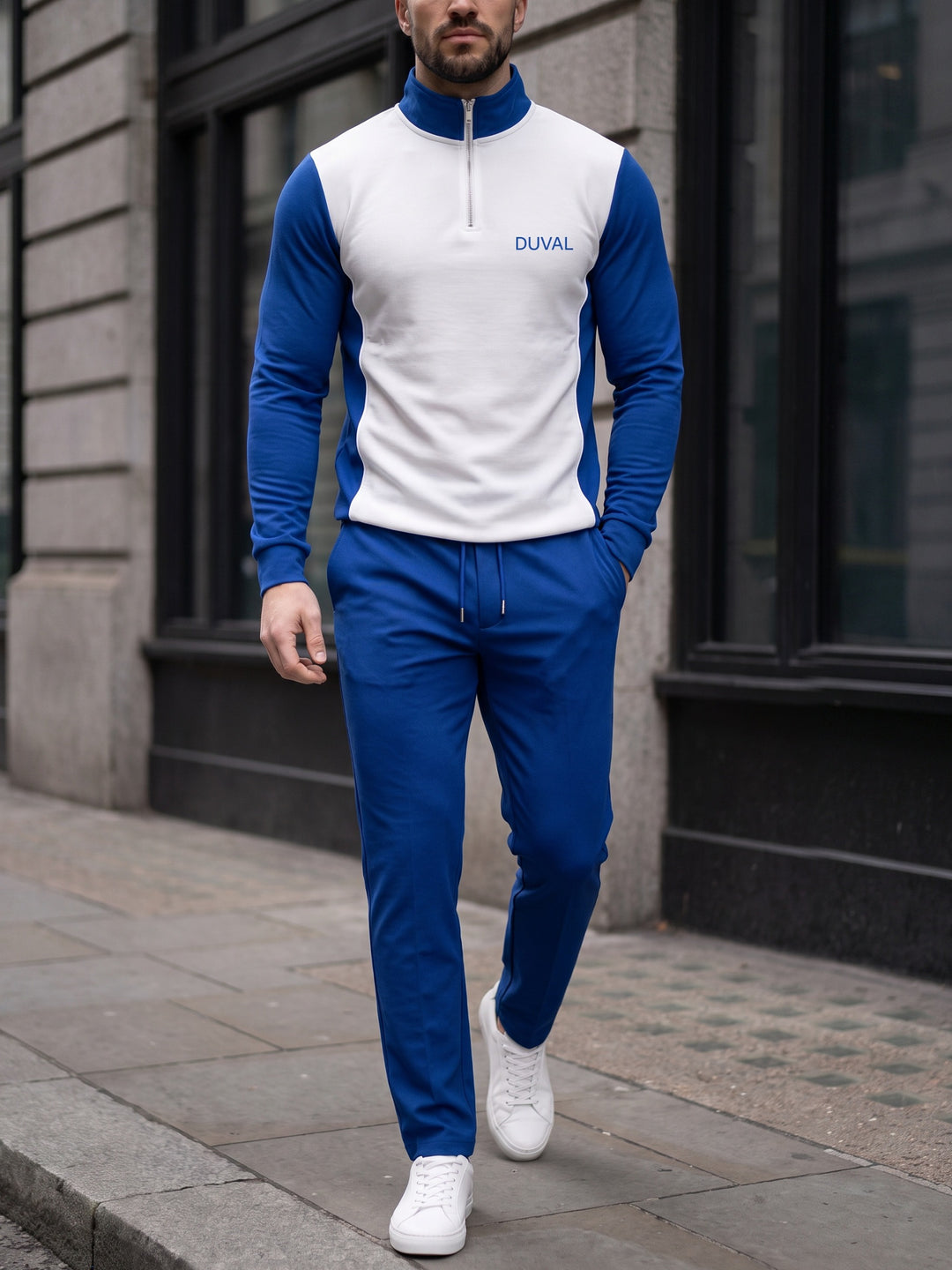 Cobalt Edge quarter zip set, street