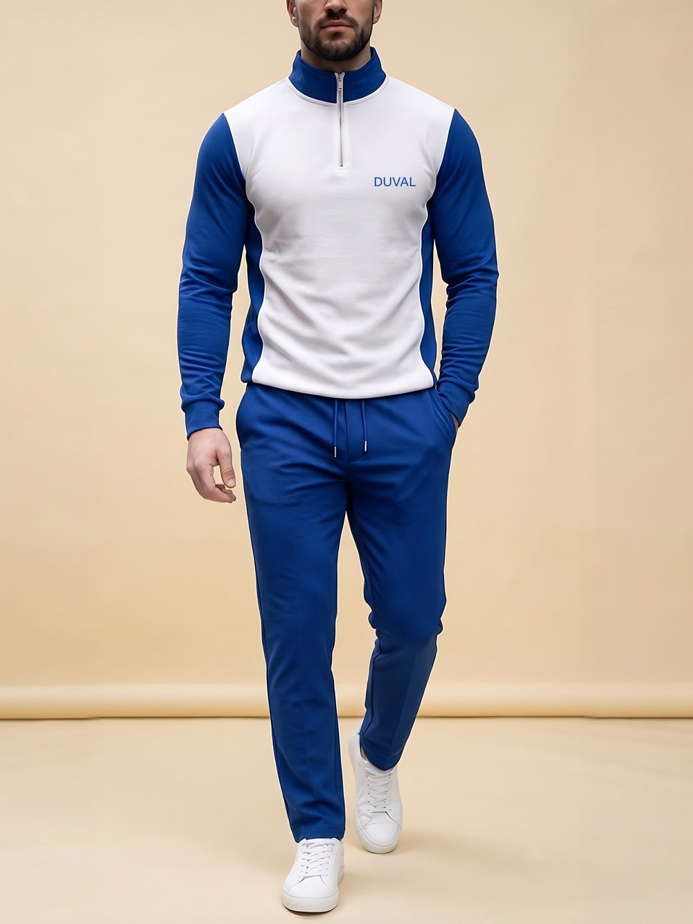 Cobalt Edge quarter zip set, cream studio
