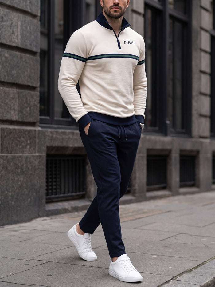 Varsity Cream — Quarter Zip Set